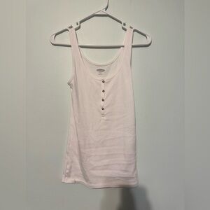 Old Navy White Button-Front Tank Top